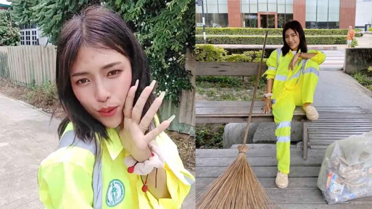 pembersih sampah jalanan paling cantik curi tumpuan ramai netizen