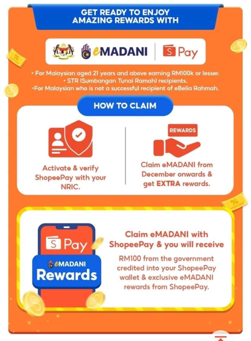ada 4 platform online, ini cara nak tebus rm100 e-wallet pada yang layak