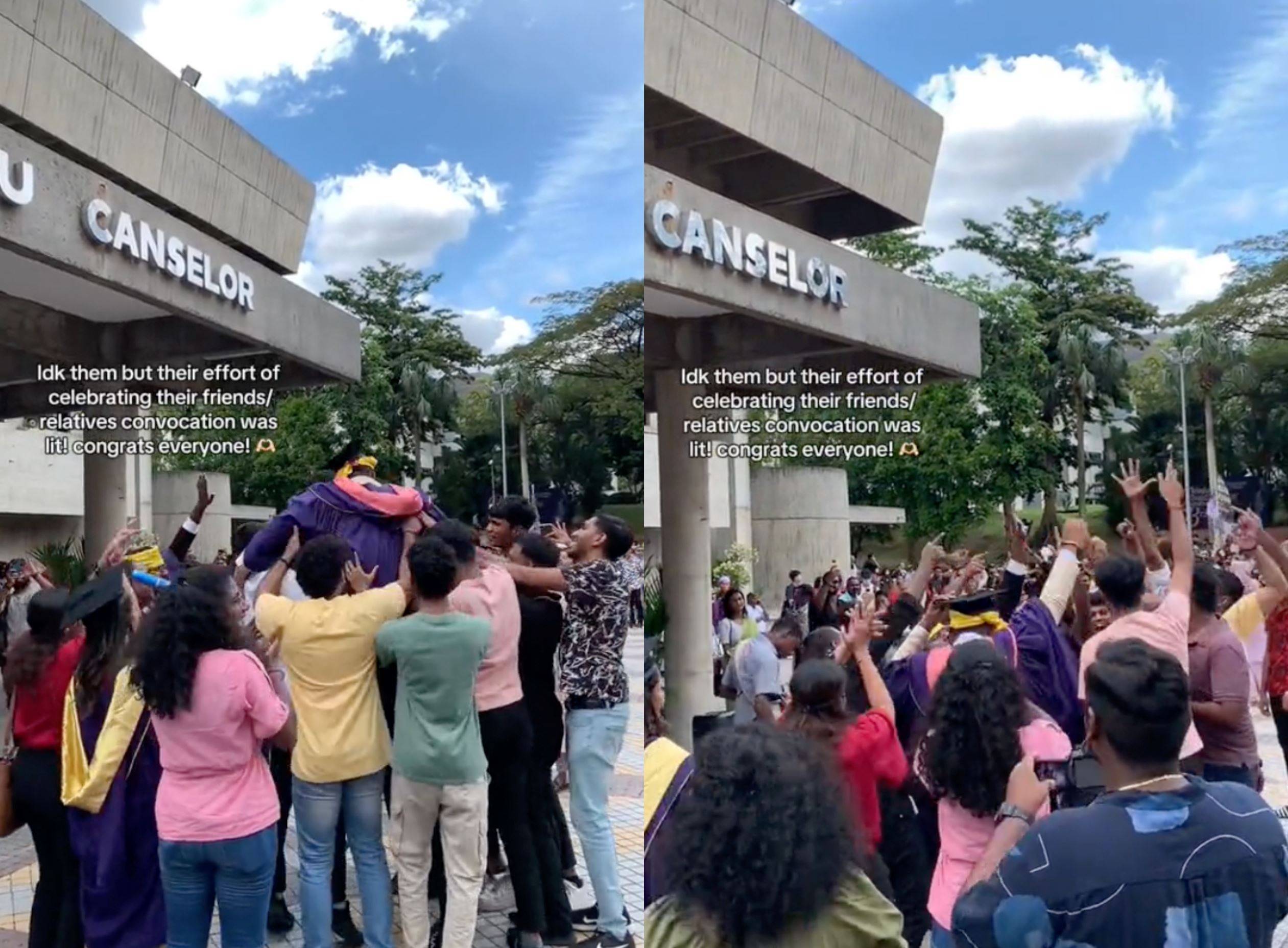 so much fun! malaysians amused by celebration of friend's graduation with drums!