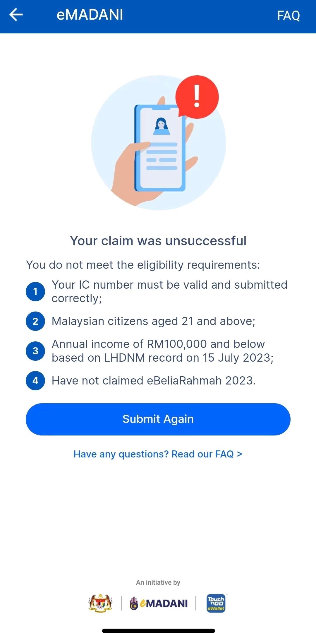 在tng领取emadani电子现金失败⚠️你可以这样申诉❗
