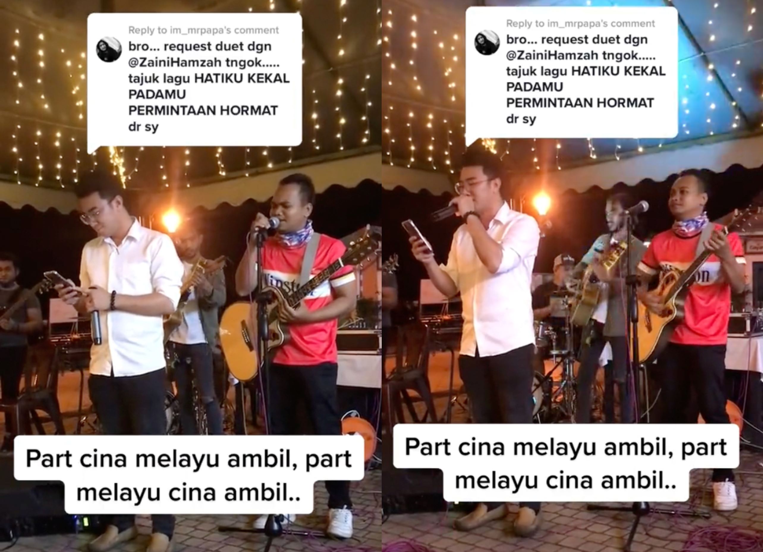 malay busker and chinese man beautifully sing bilingual song, filling malaysians with pride