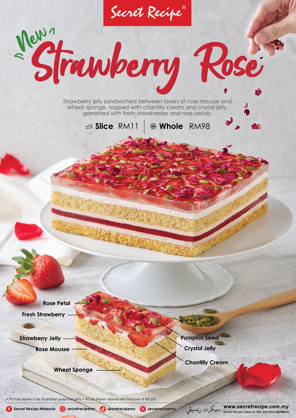 pretty in pink! secret recipe’s strawberry rose cake presents a love story in every nite