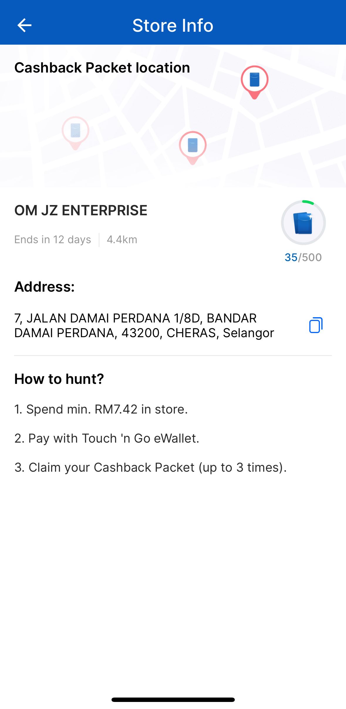 领取touch ‘n go ewallet商家红包🧧cashback packet hunt功能🔥