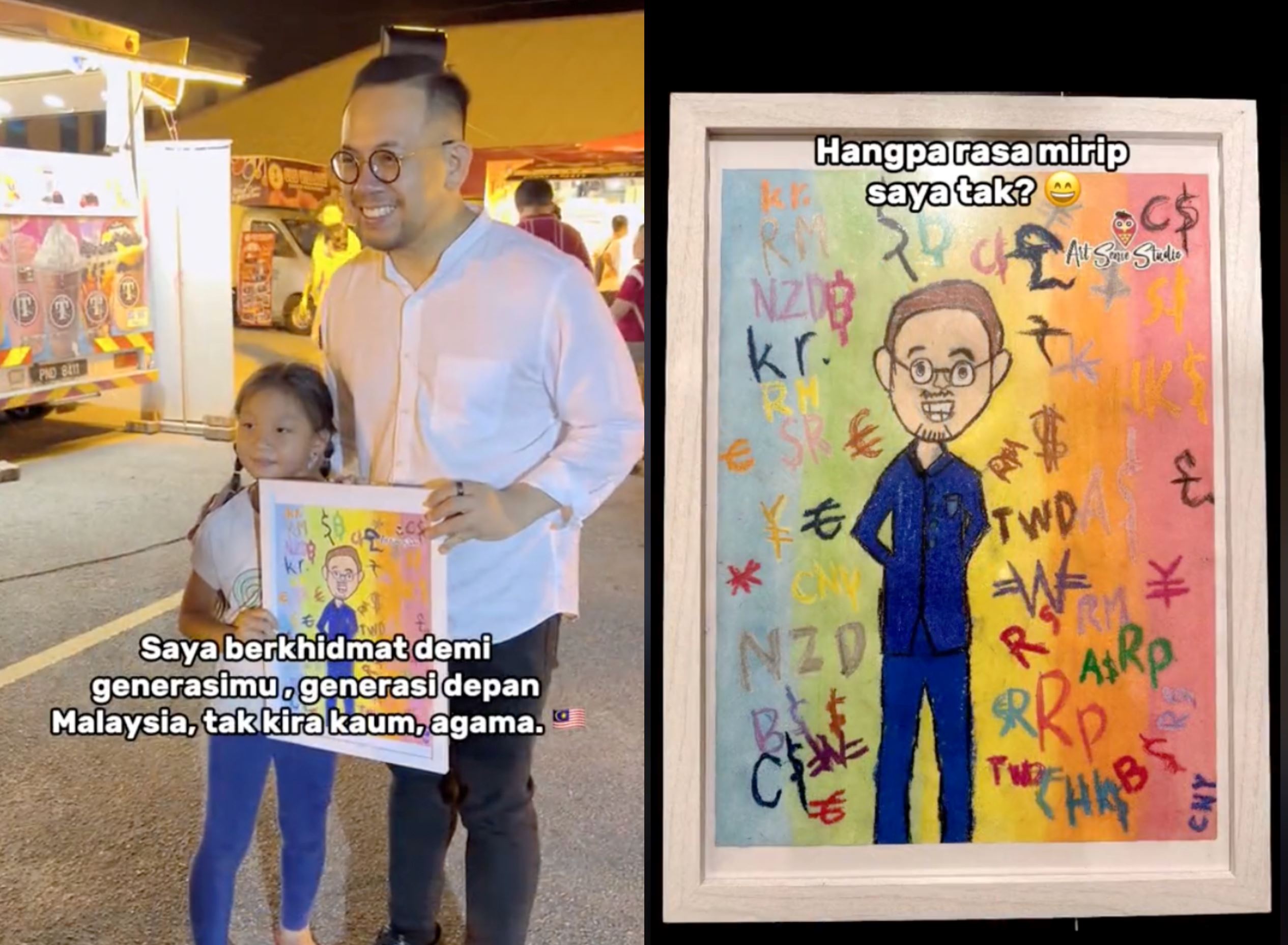minister steven sim proudly shows off beautiful drawing of him by little girl, m'sians touched!
