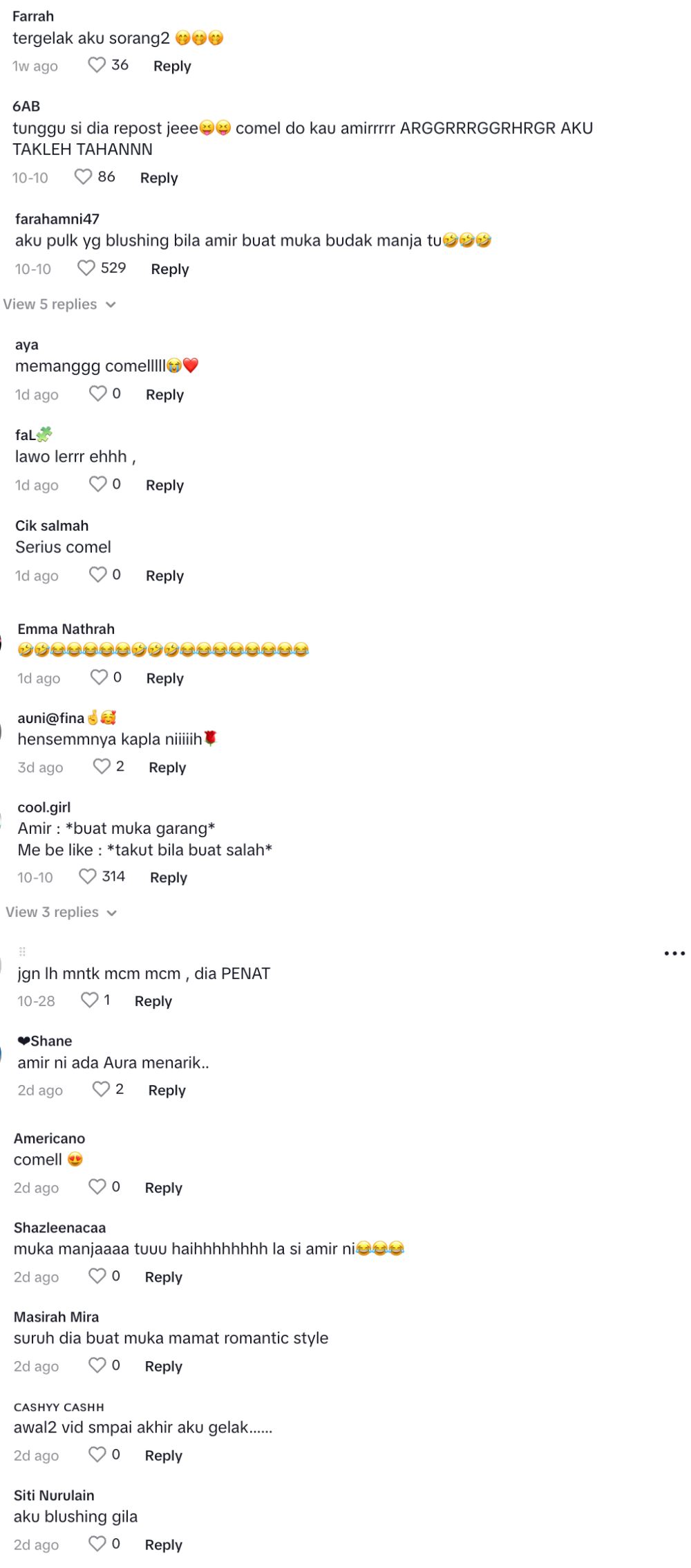 video amir ahnaf buat muka budak manja buat warganet ‘blushing’