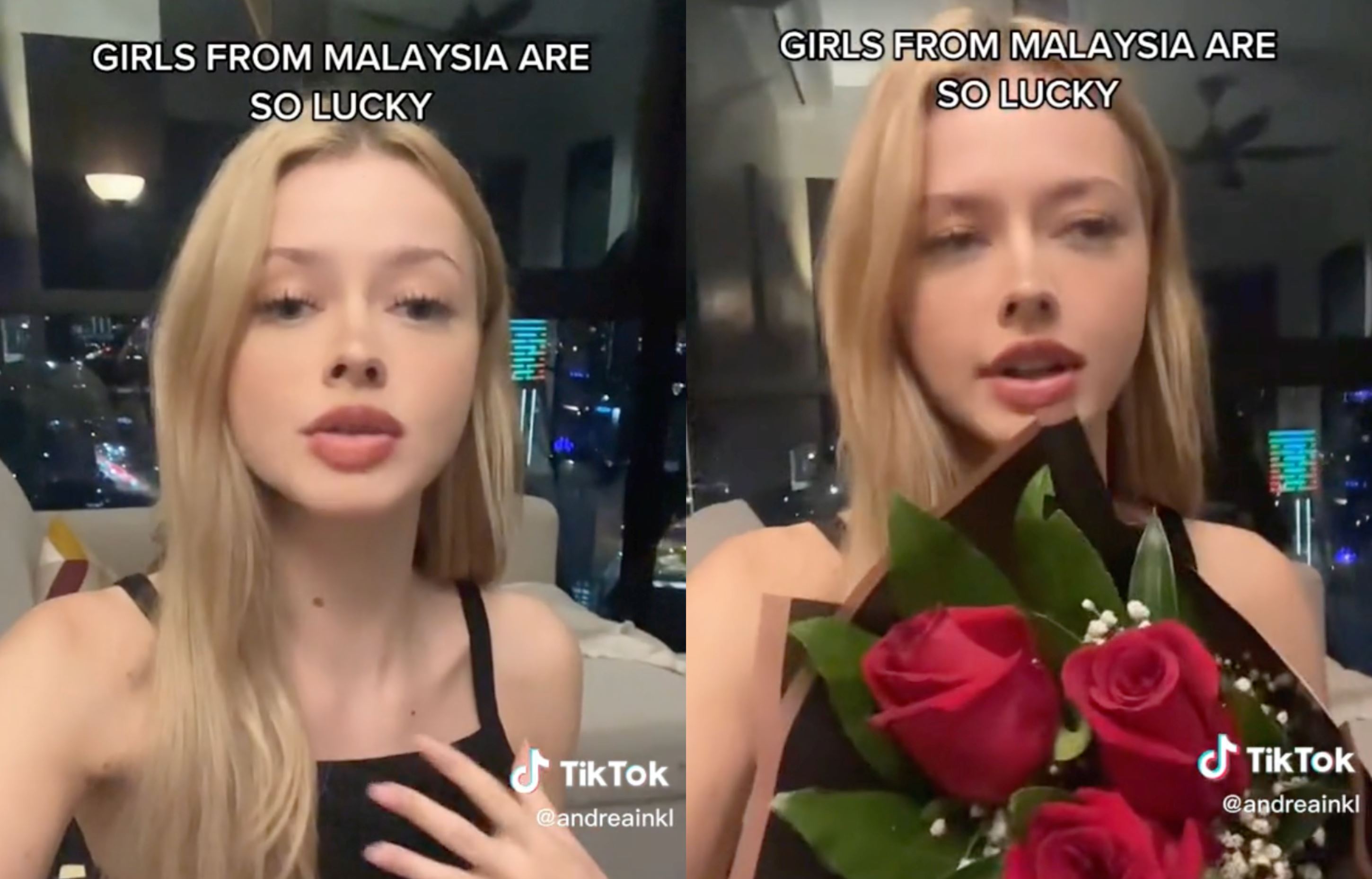 foreign woman receives bouquet from stranger, tells her that “m’sian woman gets flowers every week”
