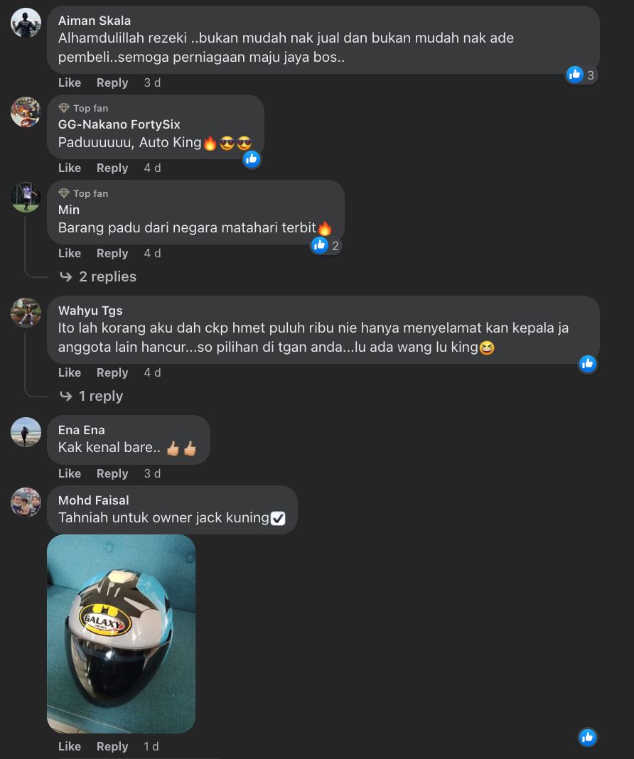 topi keledar kuning ini terjual pada harga rm86,000! “hobi kami mahal..”