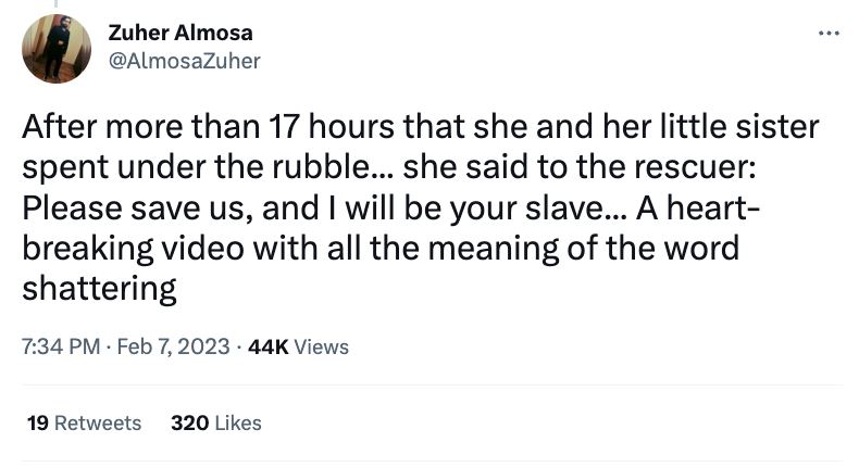 “selamatkan saya dan adik, saya rela jadi hamba,” video mangsa gempa bumi undang sayu