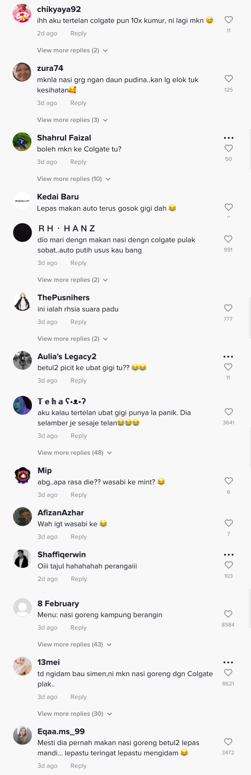 tajul dirakam makan nasi goreng dengan ubat gigi, peminat terkejut!