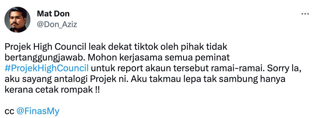 geng kudrat berang, projek high council belum tayang tv tapi dah bocor di internet