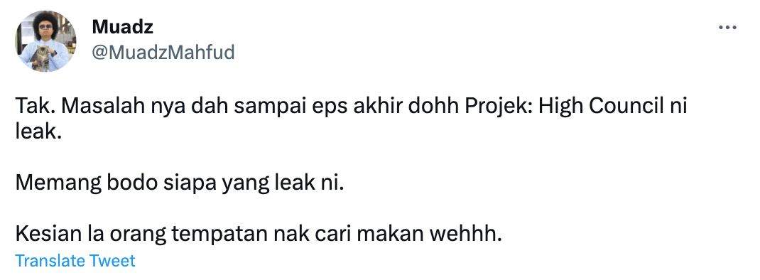 geng kudrat berang, projek high council belum tayang tv tapi dah bocor di internet