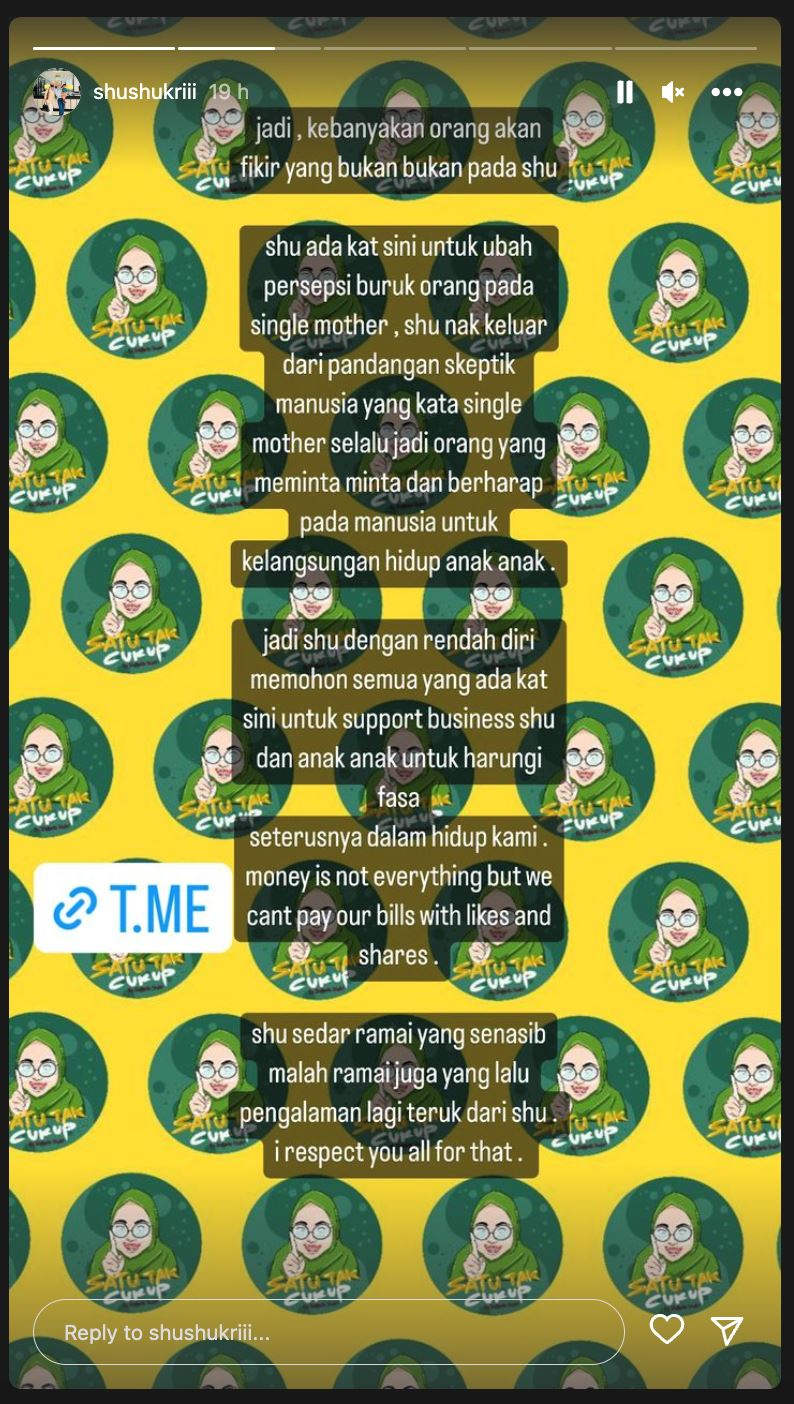 hidup sebagai single mother, bekas isteri hafidz roshdi tampil dengan “satu tak cukup” 