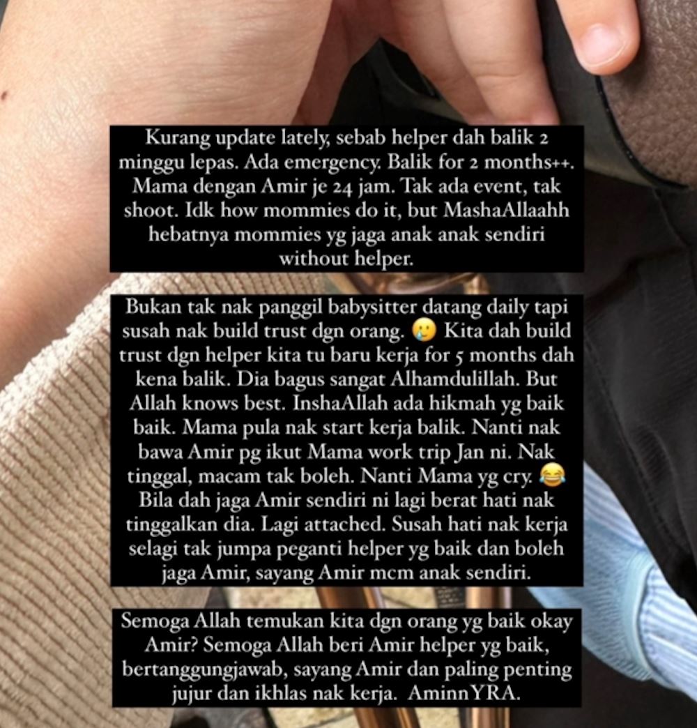 mira filzah kagum dengan suri rumah sepenuh masa urus anak sendirian tanpa pembantu