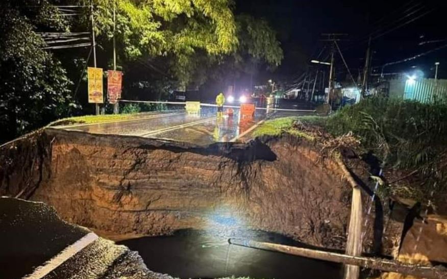 flooding, landslide cause 4 road closures in ranau