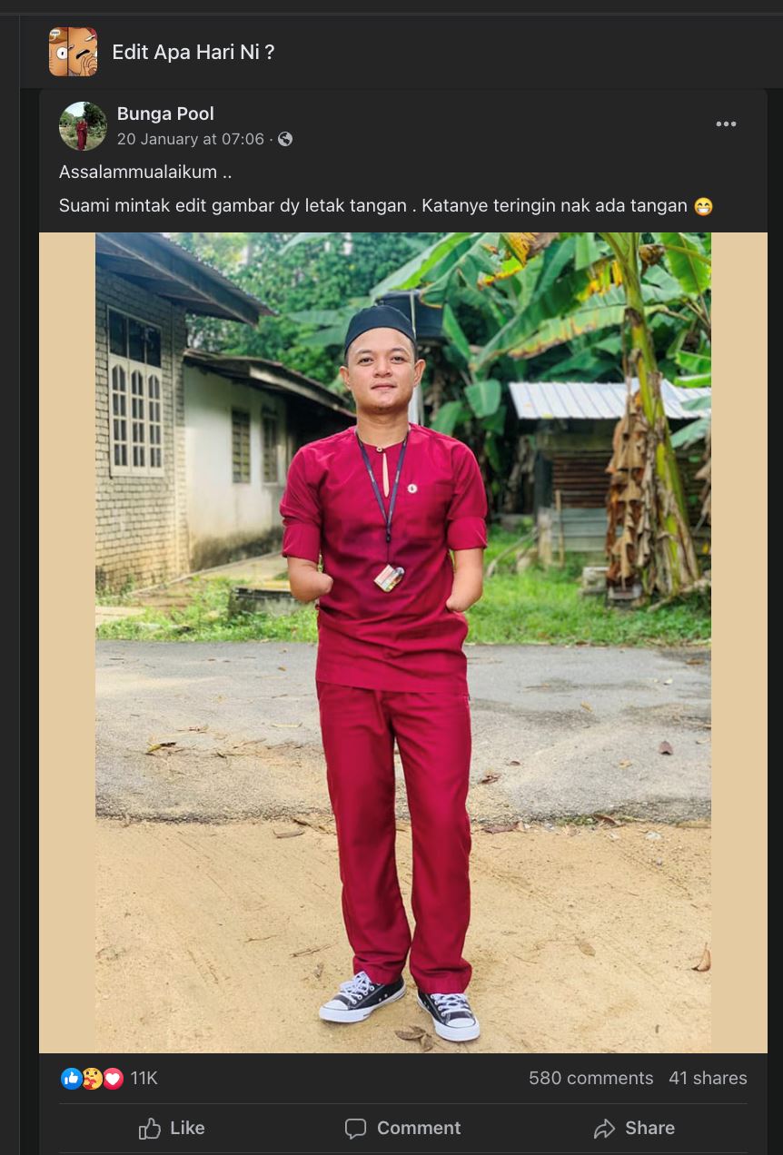 sebak bila netizen pakat tunaikan permintaan ini, “teringin nak gambar ada tangan..”