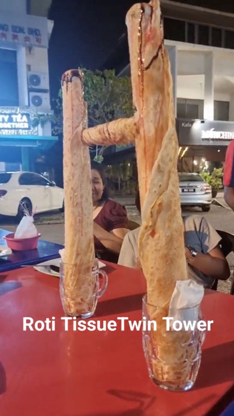 kedai mamak ini kini tular dengan roti tisu klcc ciptaan mereka
