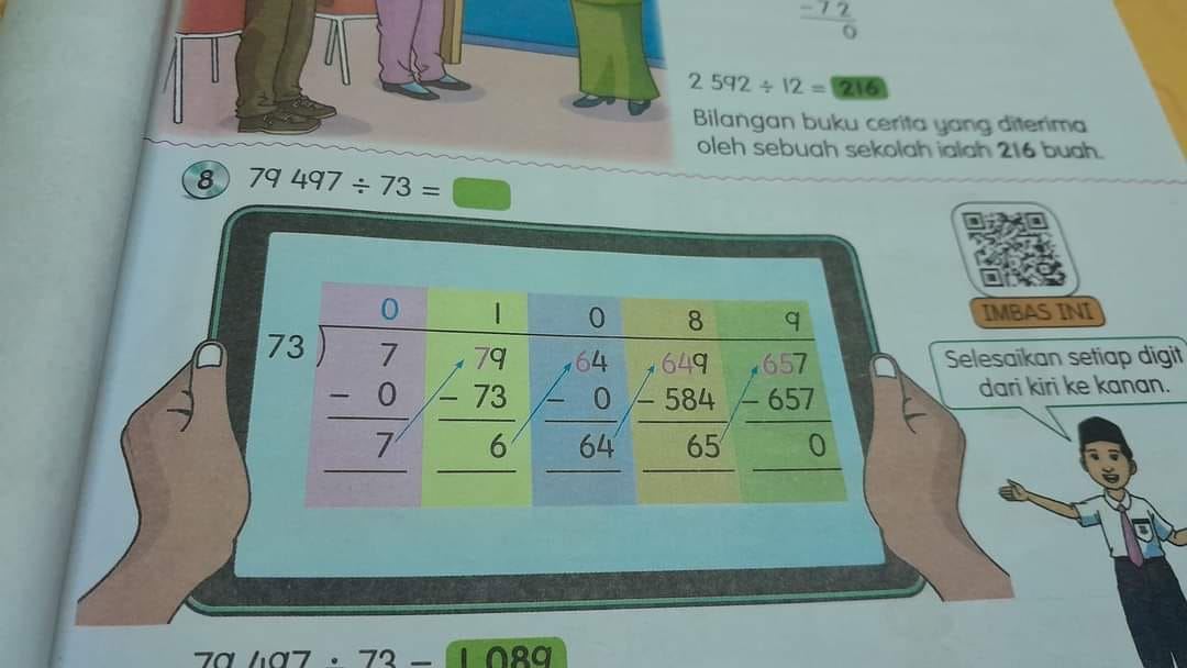 soalan matematik darjah 4 tapi kena selesai soalan guna sifir 73