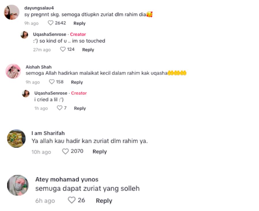 dua kali pernah gugur, peminat titip doa moga uqasha-kamal miliki zuriat sendiri