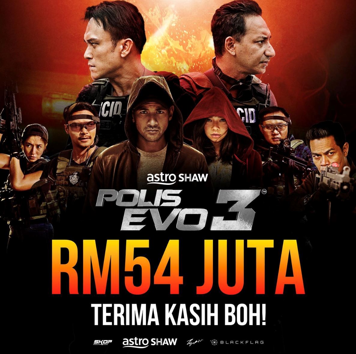 hebat! polis evo 3 berjaya kutip rm54 juta lepas dua bulan ditayangkan