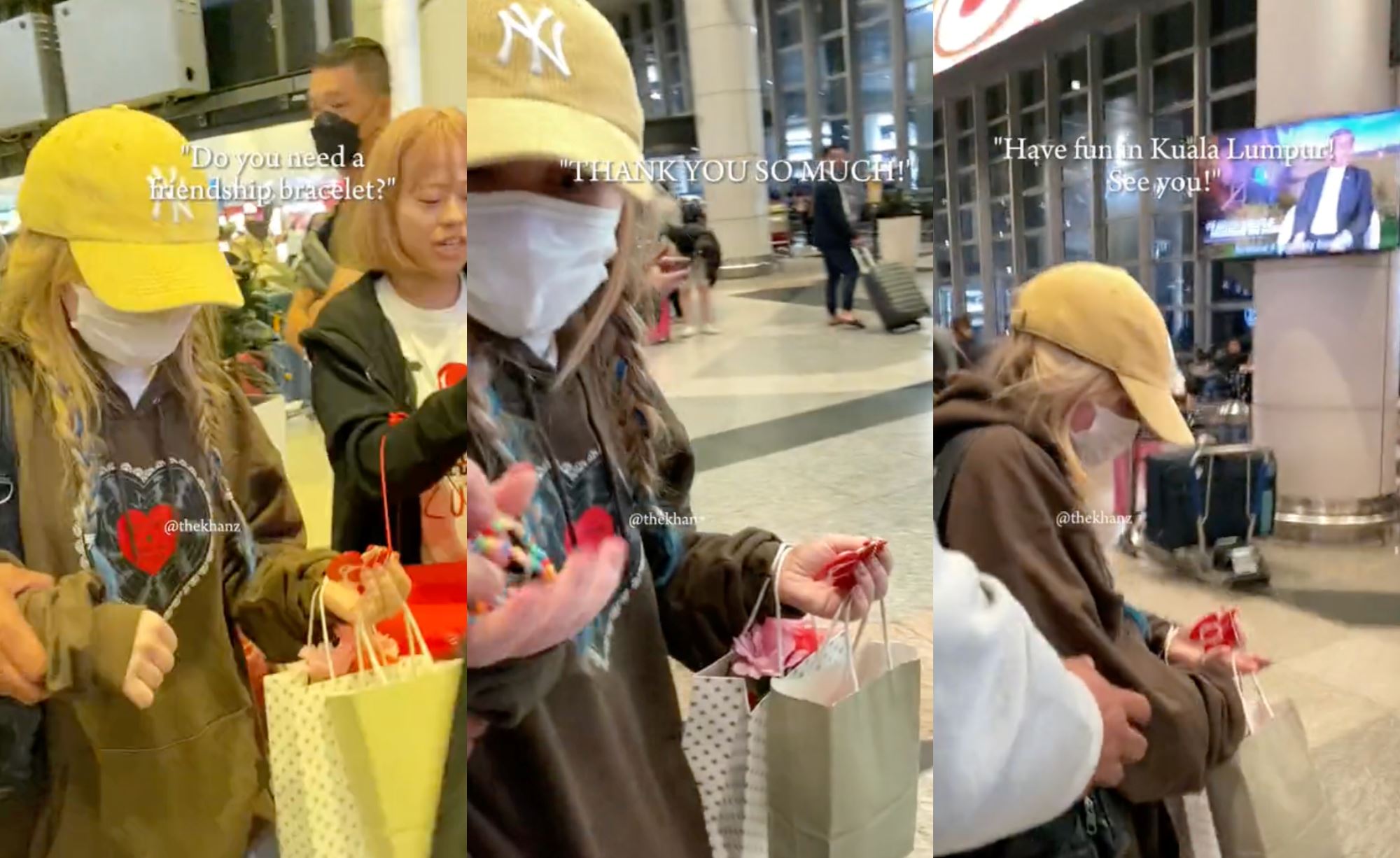 heartwarming encounter! sabrina carpenter receives thoughtful friendship bracelet from fan at klia