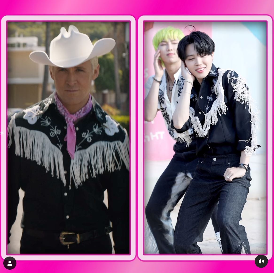 电影《芭比》肯尼和韩团bts jimin撞衫❗肯尼还送礼给jimin🎸