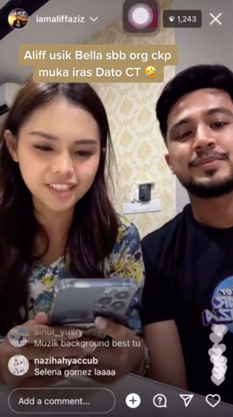 “orang kata muka awak macam datuk siti nurhaliza masa muda?” aliff aziz tanya bella astillah