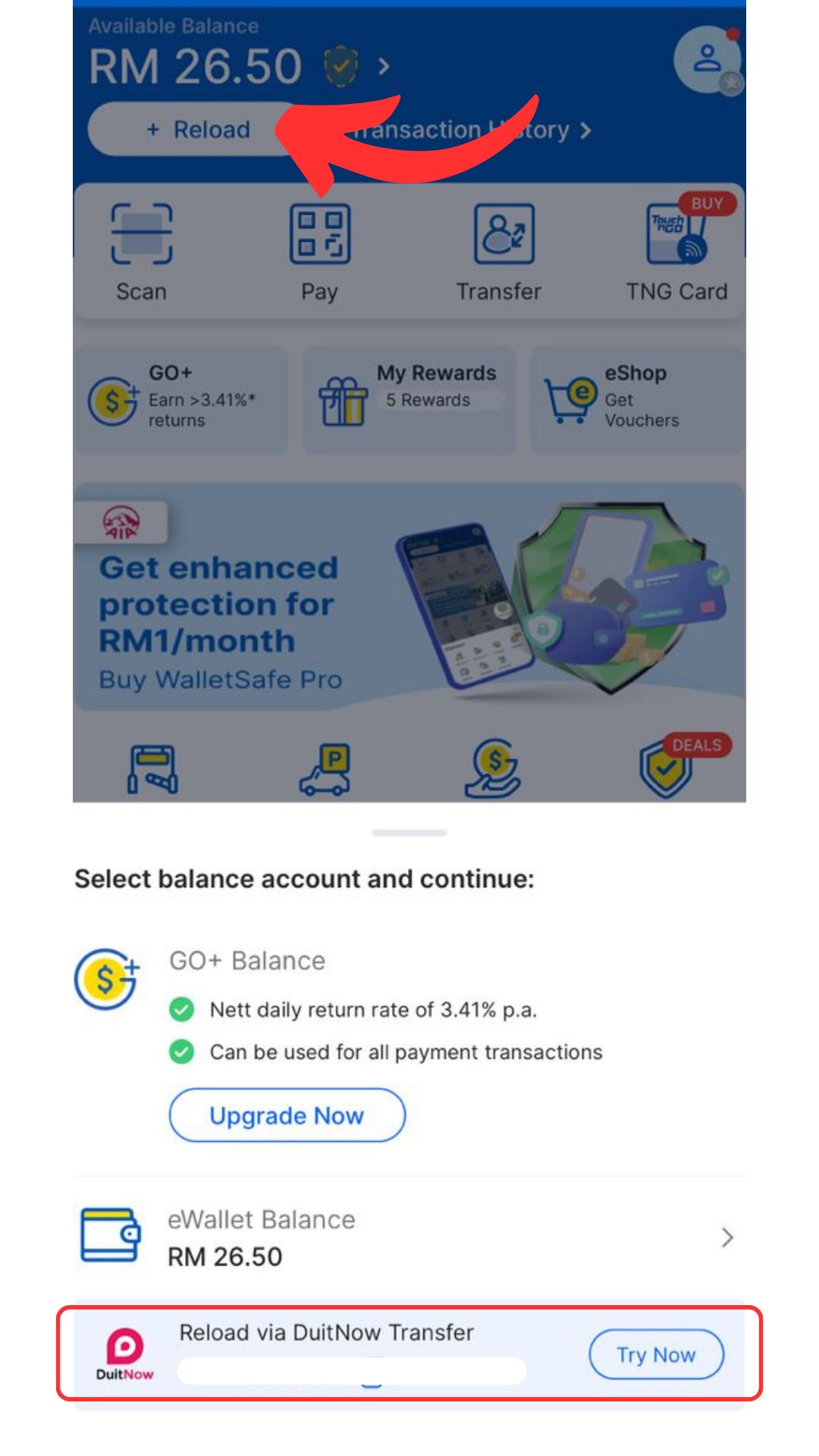 tng关闭online bannking 充值管道！教你如何用duitnow充值！
