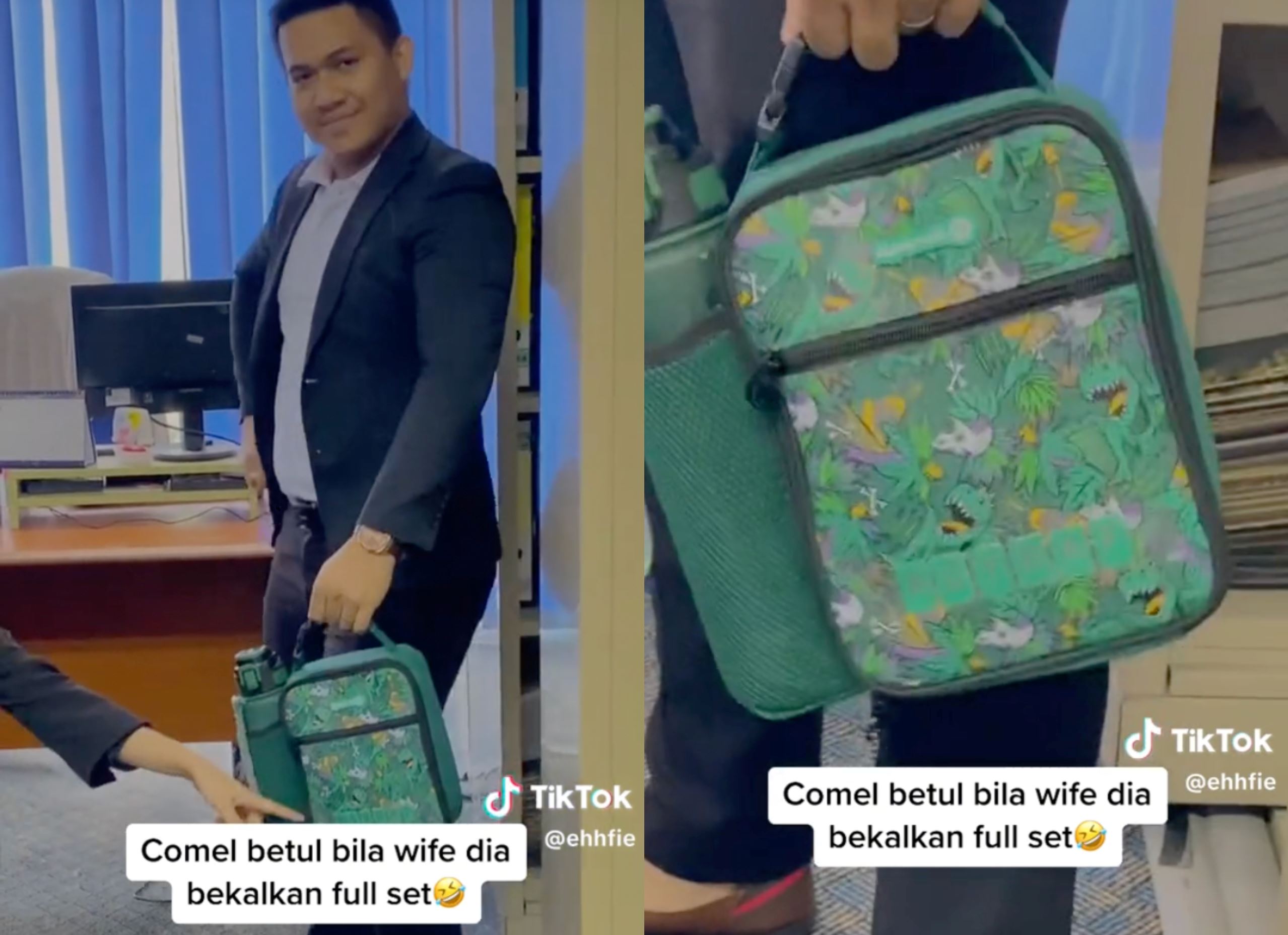 malaysian office worker brings colorful lunch bag packed by wife, melts netizens' hearts!