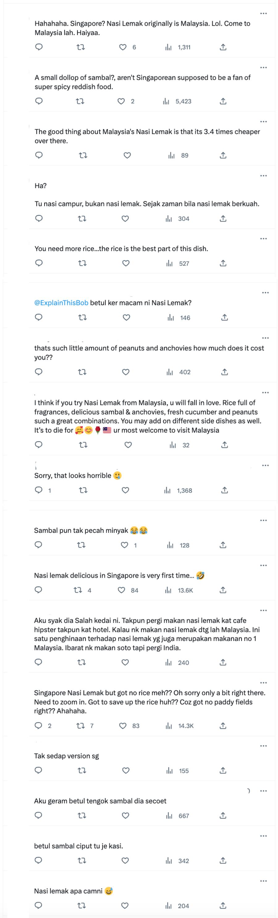 nasi lemak singapura dipuji sedap, netizen malaysia ‘serbu’ komen kata sebaliknya