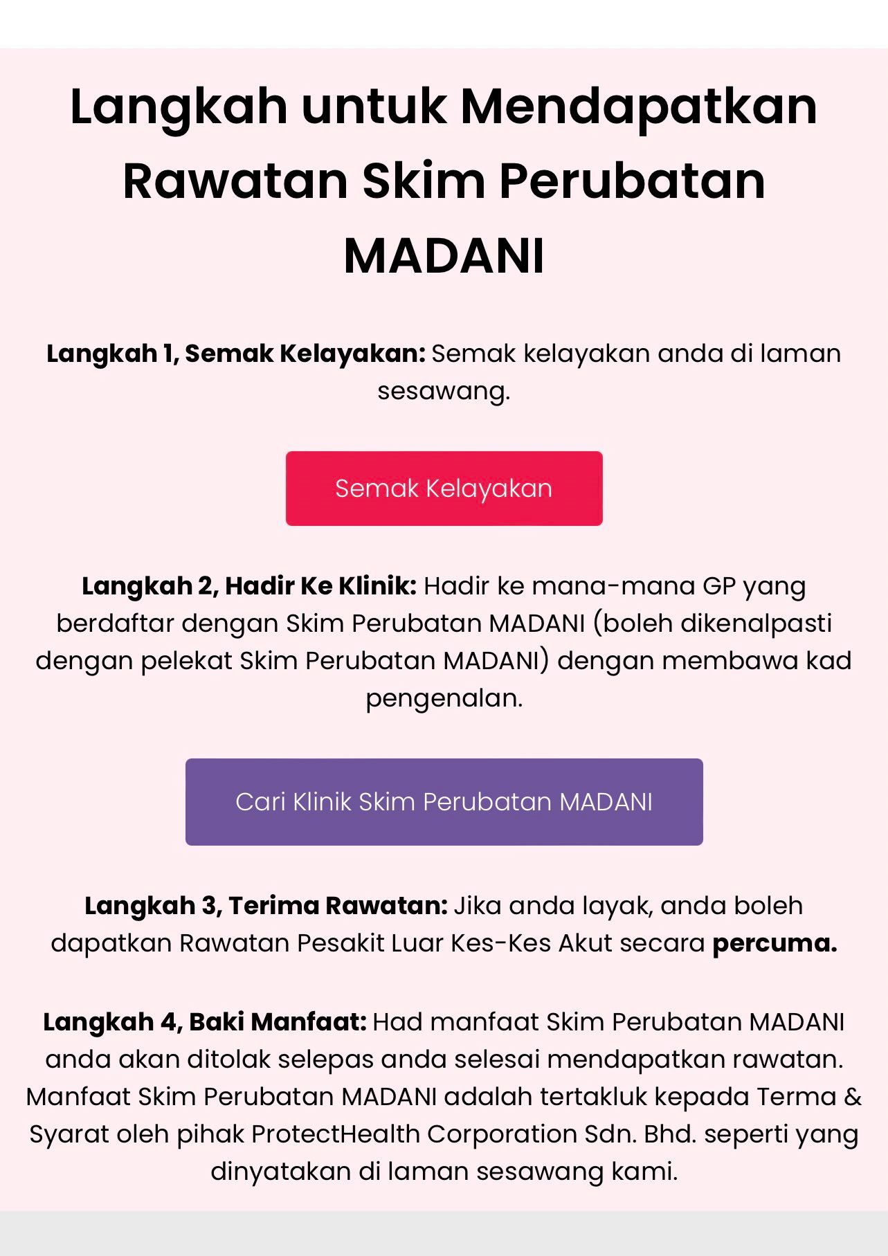 skim perubatan madani, hanya bawa ic ke klinik terpilih. ini 12 info perlu anda tahu