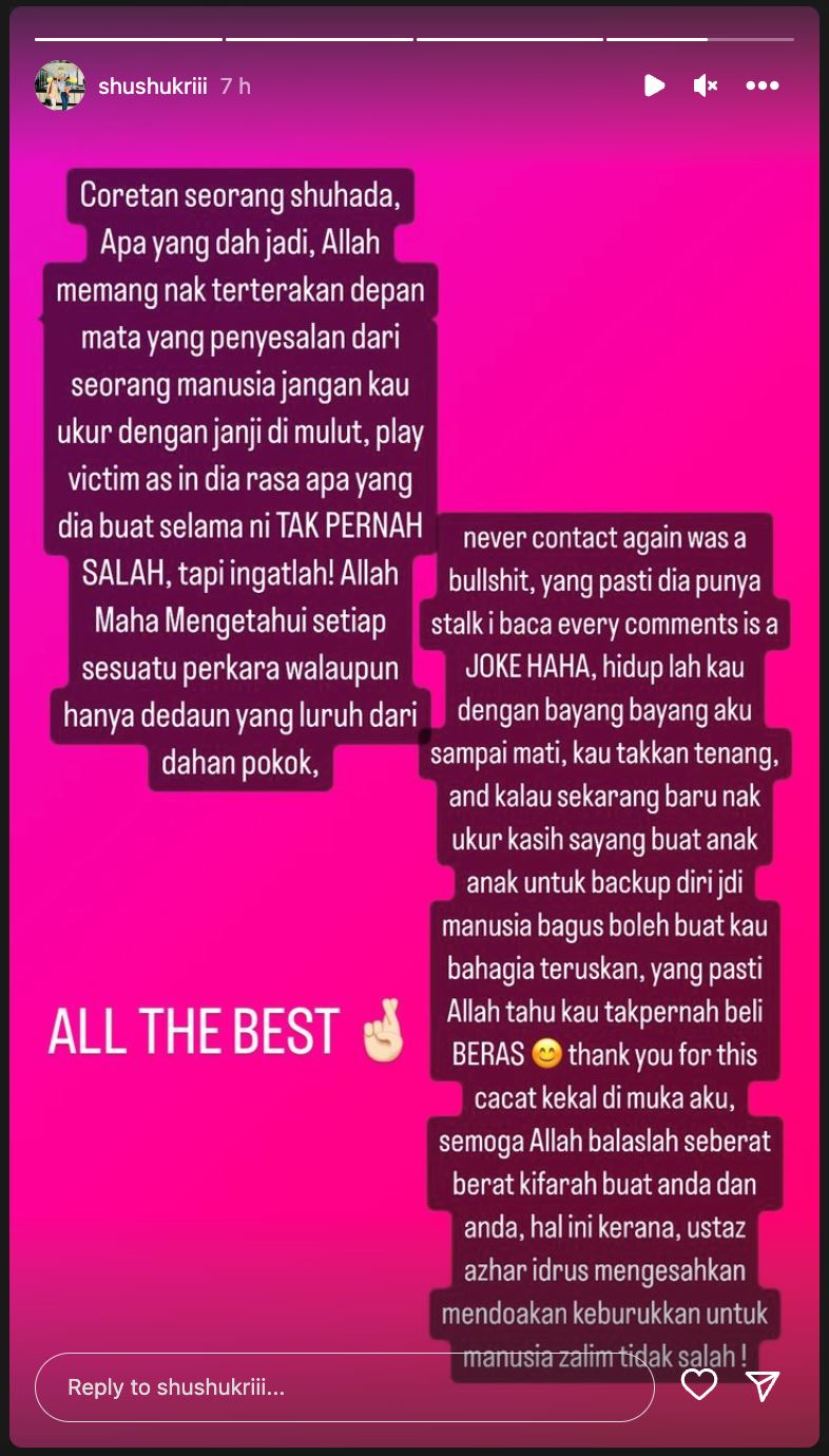 “terima kasih untuk cacat kekal di muka aku,” shuhada kesal lepas ditumbuk hafidz