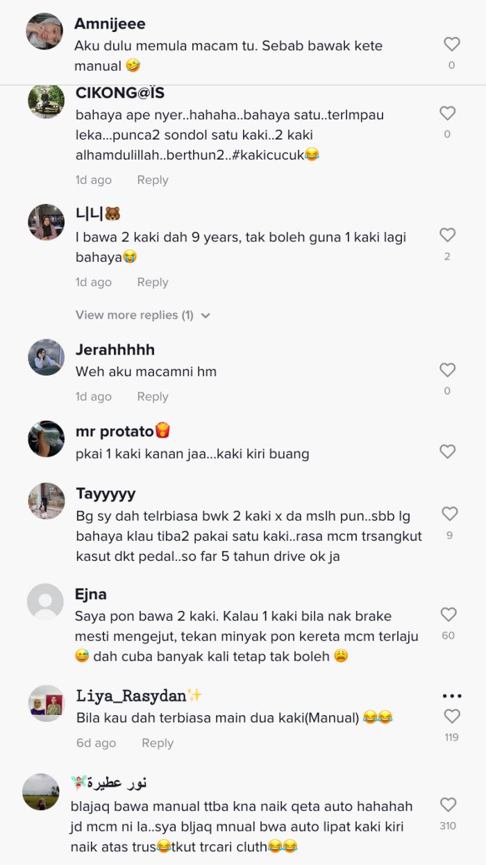 dah biasa bawa manual, kawan terkejut lihat member pandu kereta auto guna 2 kaki