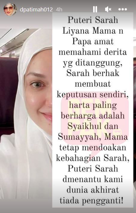  puteri sarah menantu kami dunia akhirat, tiada pengganti! – ibu syamsul yusof