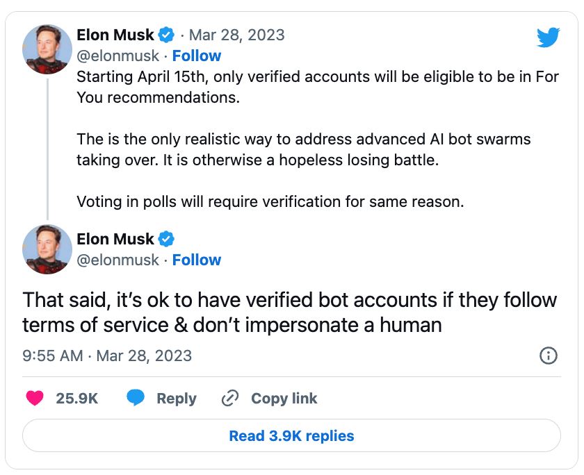 mulai 15 april, hanya tweets dari pelanggan twitter berbayar akan muncul di timeline