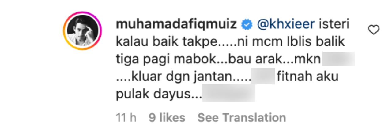 “aku bukan dayus,” afiq muiz nafi pukul, dakwa isteri ada orang lain?