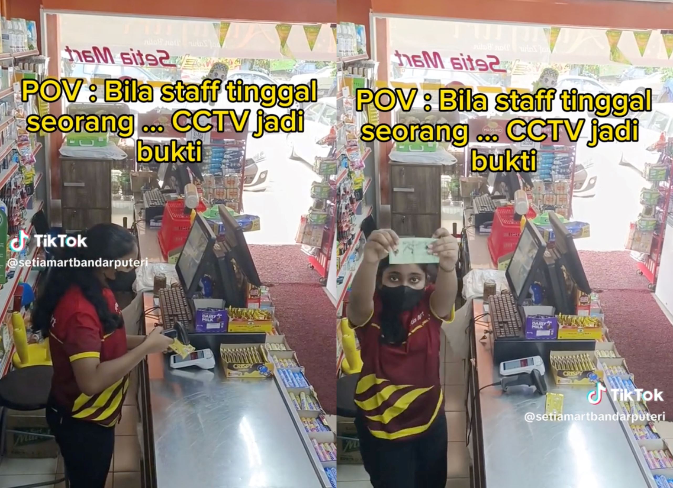 klang mini mart's dedicated employee goes viral for providing evidence of her snack payments through cctv
