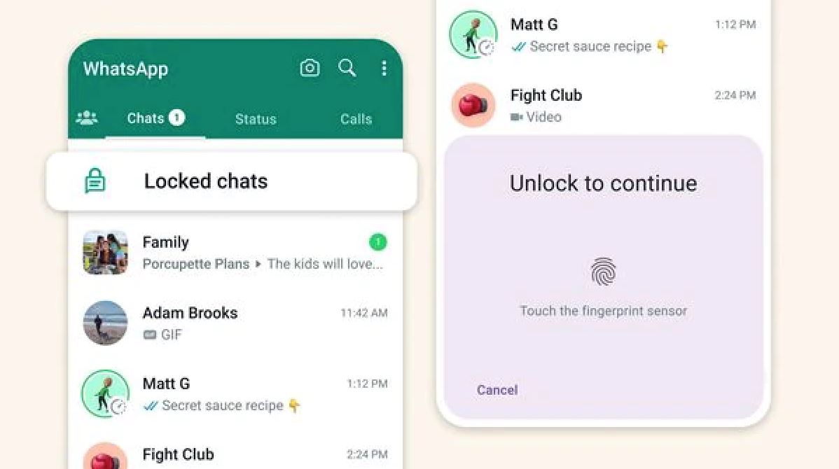 whatsapp推出chat lock！加密用户对话！