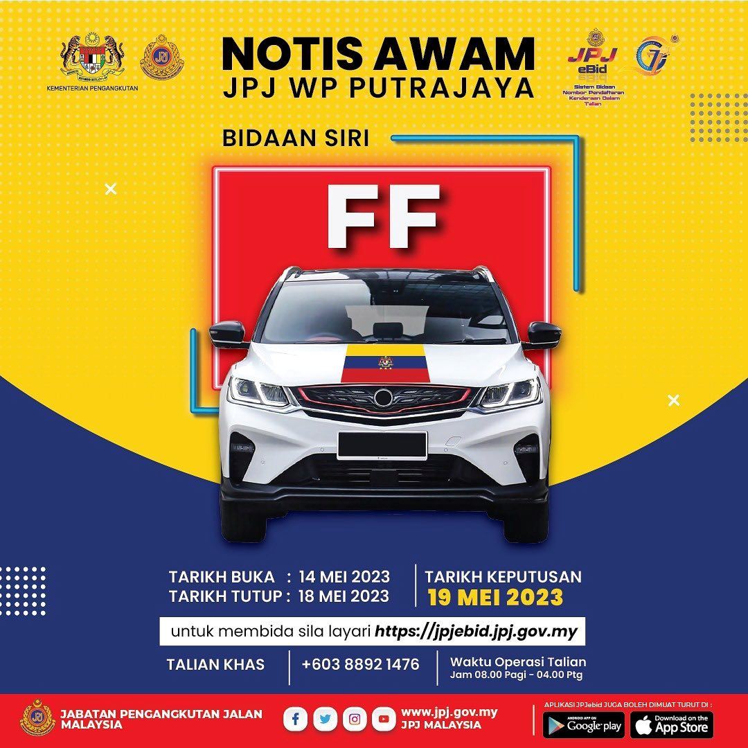 sambutan luar biasa, bidaan plat ff8 bernilai hampir rm1 juta