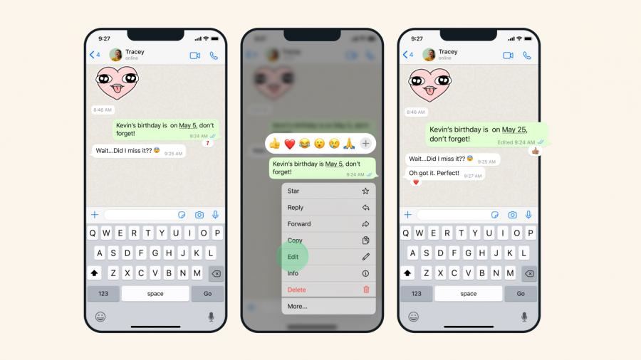 whatsapp新功能！发错消息可再编辑！