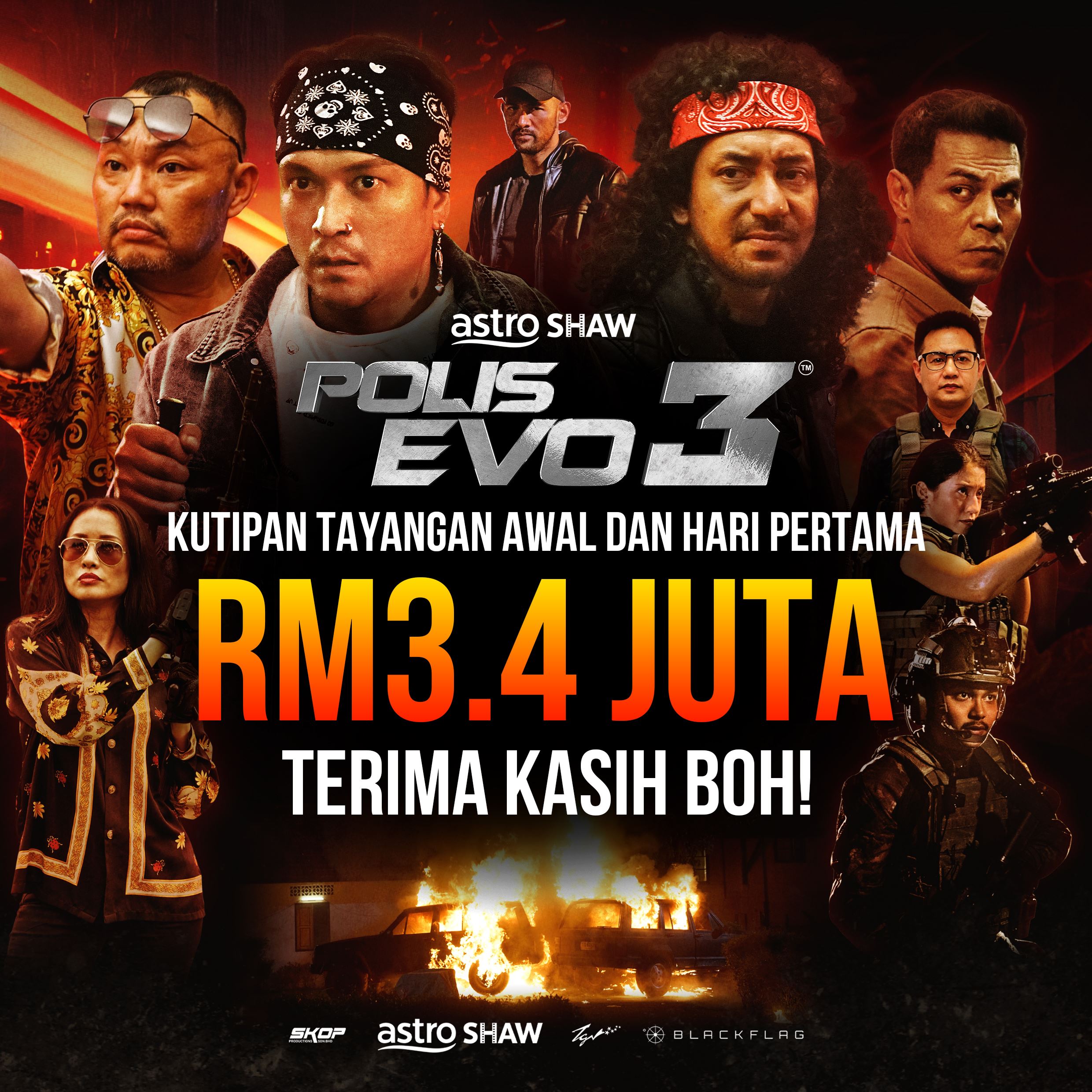 kutipan hari pertama polis evo 3 melebihi fast x dua kali ganda!