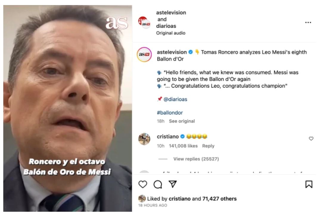 8 kali menang ballon d’or, peminat messi pakat kecam komen ronaldo