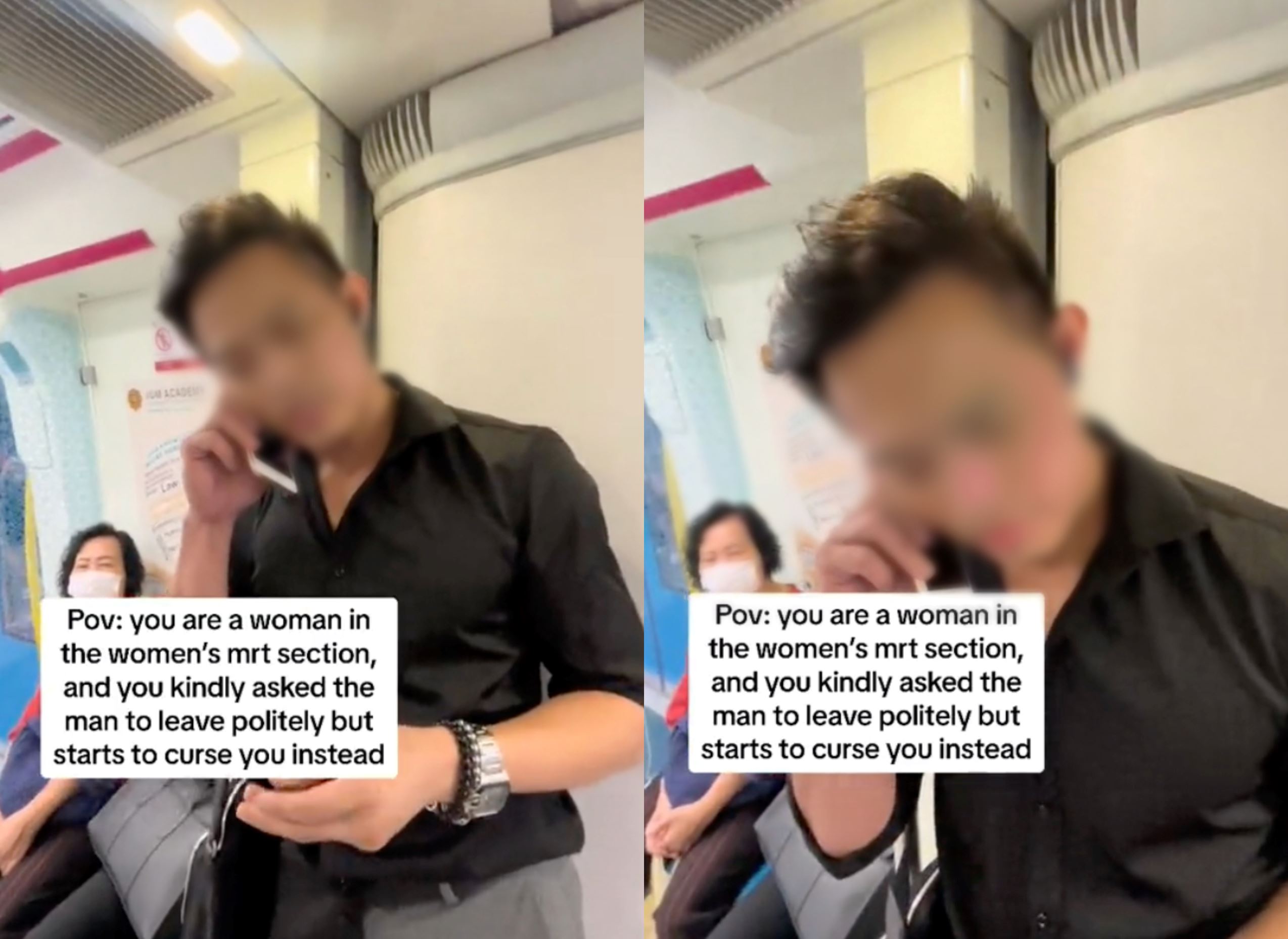 malaysian man ignores request to move from women's coach, responds with disrespectful shut up!
