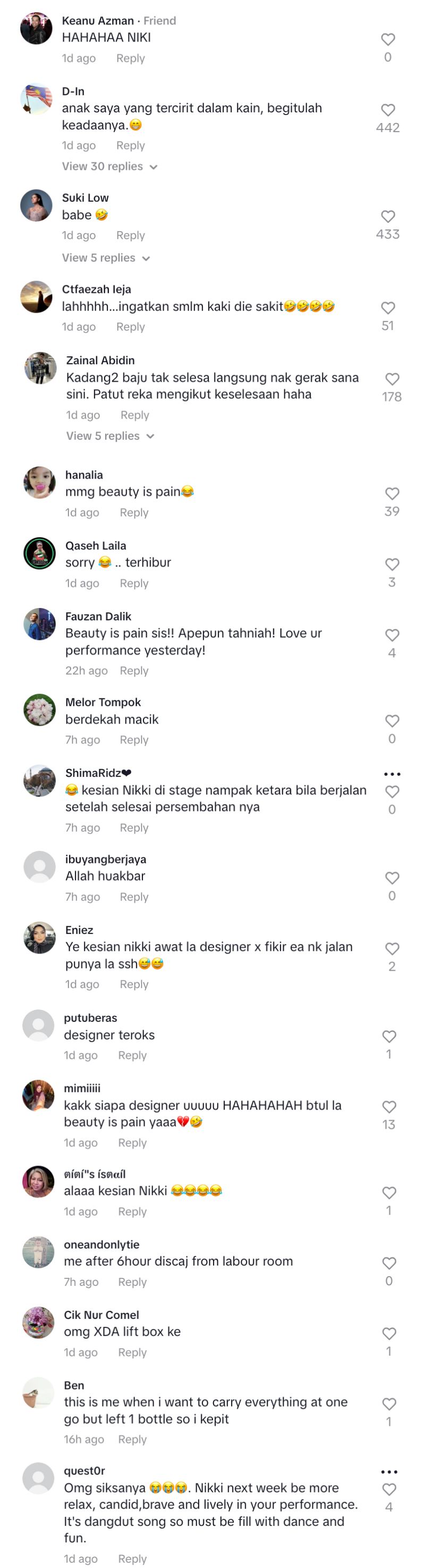 ‘beauty is pain’, gelagat nikki palikat naik tangga dengan dress curi tumpuan ramai [video]