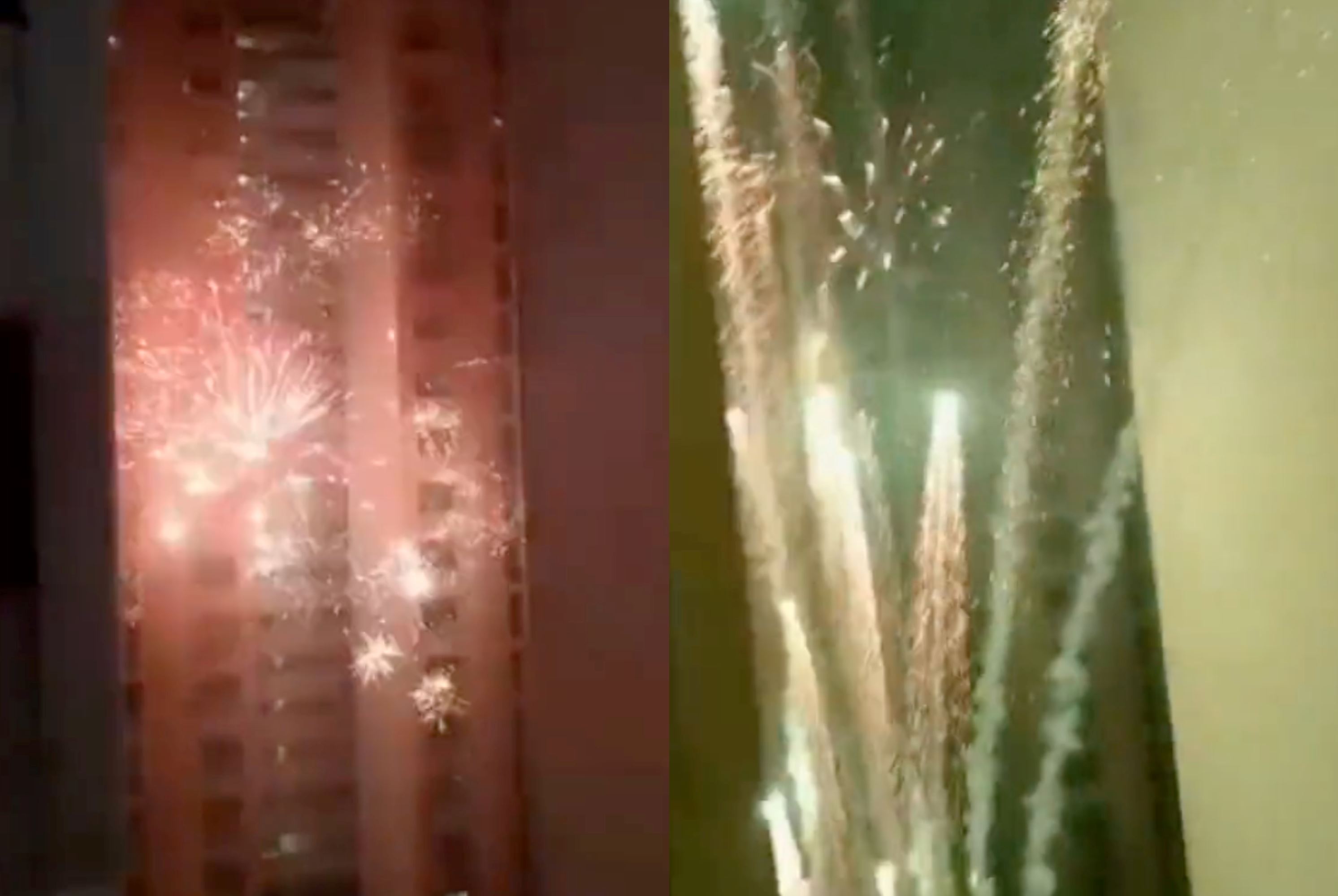sparkling celebrations or safety concerns? netizens expose reckless firework behavior in enclosed spaces