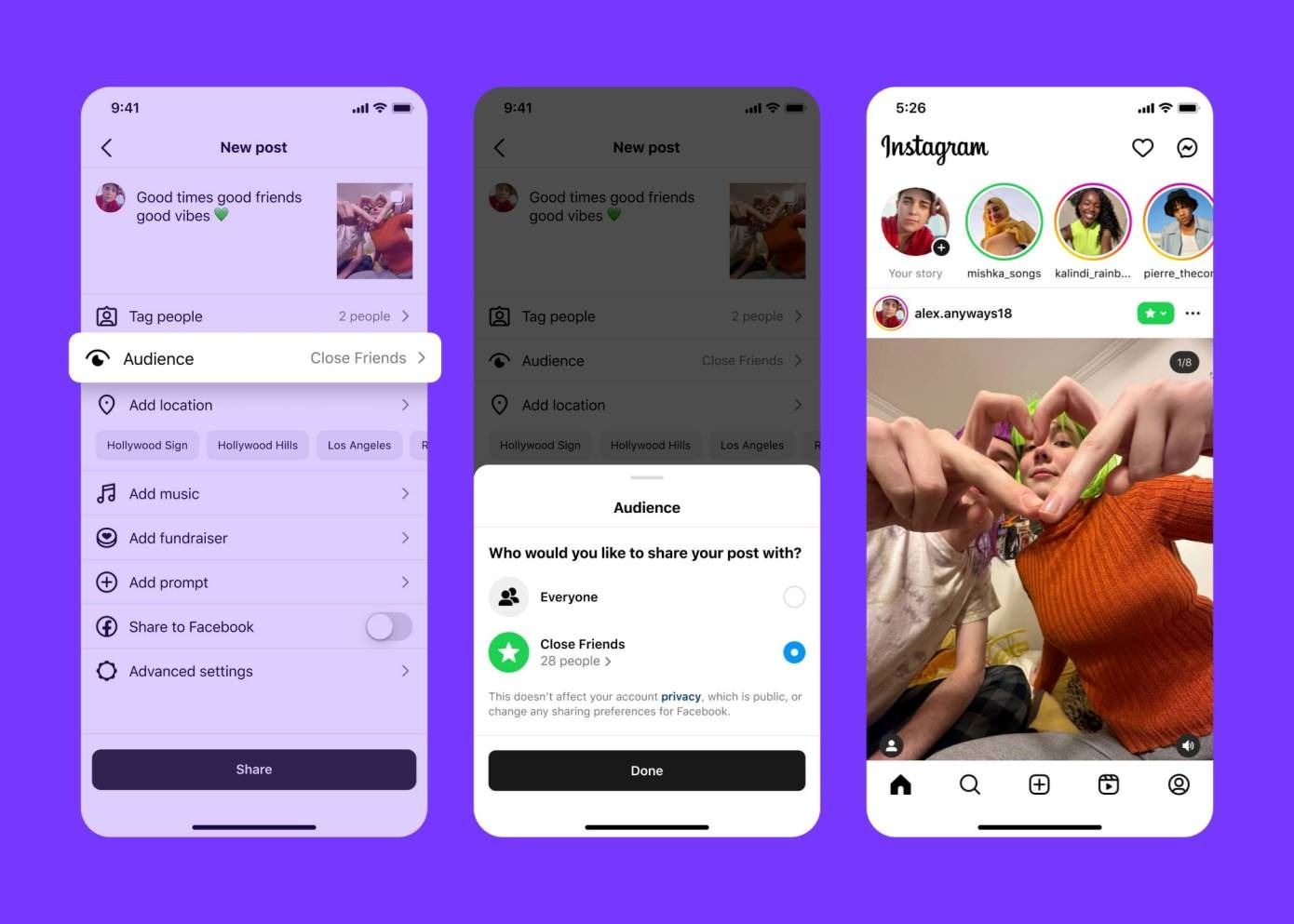 ig 贴文新增「仅限挚友」功能！只有close friends才能看到post！