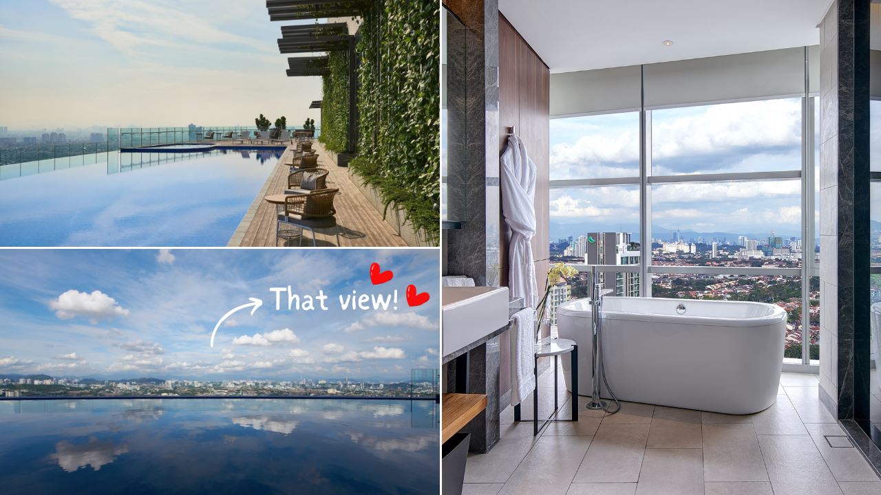 Le Meridien Petaling Jaya rooftop pool & bathroom