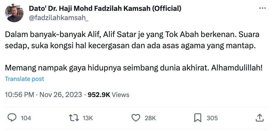 alif satar kurang selesa dipuji jadi contoh lelaki terpuji, “banyak hati terguris..”