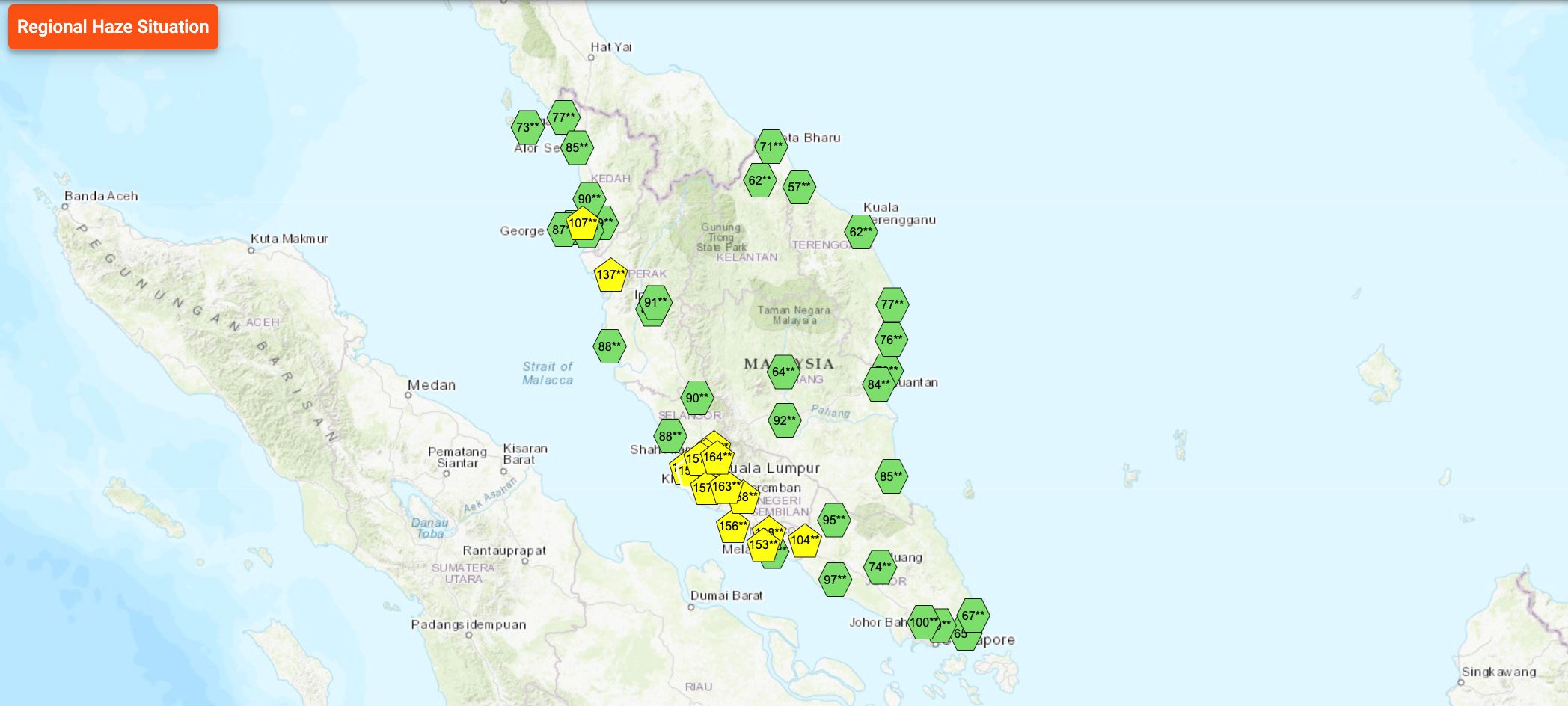15 kawasan di malaysia catat bacaan kualiti udara tidak sihat
