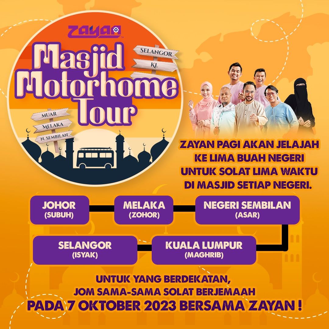 ‘zayan masjid motorhome tour’ bakal temui peminat di lima negeri 7 oktober ini