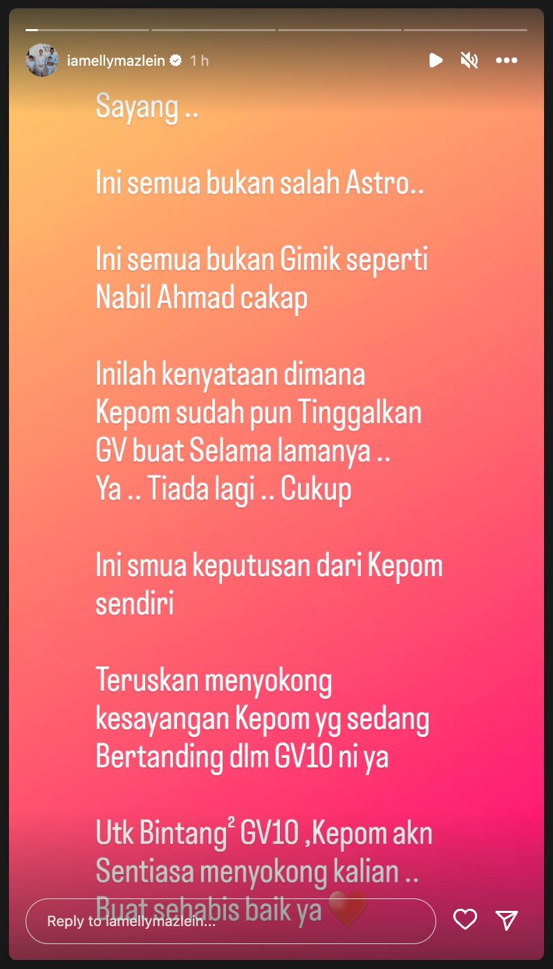 elly mazlein nafi mengandung, bukan gimik tinggalkan gegarvaganza 10